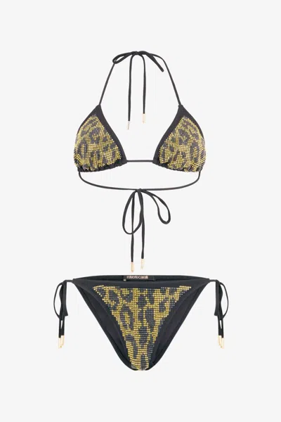 Roberto Cavalli Bikini With Luminous Jaguar Motif In Multi