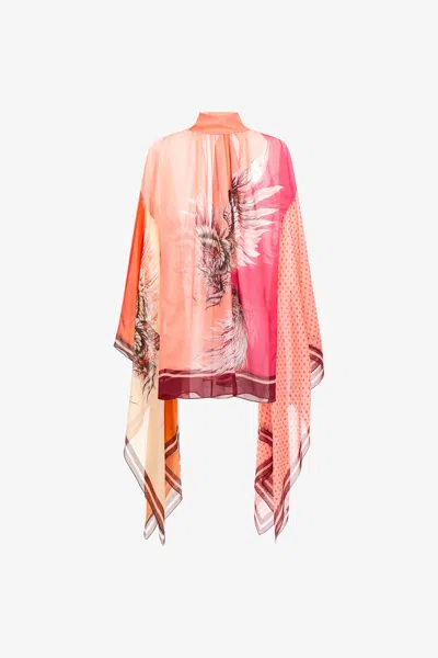 Roberto Cavalli Bird Patchwork Print Shirt In Fuchsia