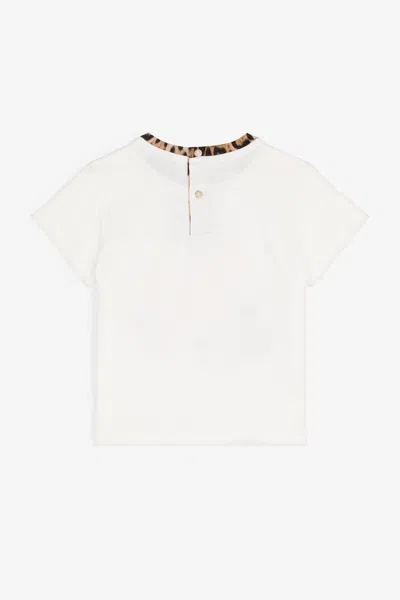 Roberto Cavalli Bird-print Cotton T-shirt In White