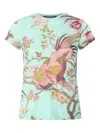Roberto Cavalli T-shirt With Naturalistic Print In Multi
