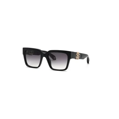 Roberto Cavalli Black Acetate Sunglasses In Pink