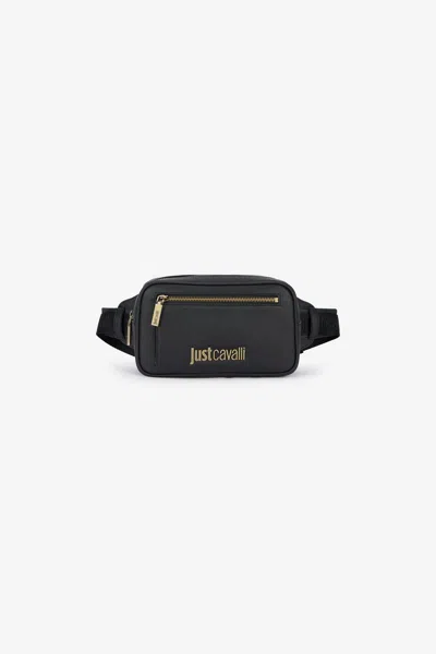 Roberto Cavalli Black Belt Bag With Logo