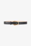 Roberto Cavalli Black Belt With Jeweled Buckle In Black
