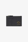 Roberto Cavalli Black Card Holder With Mirror Snake Monogram In Black