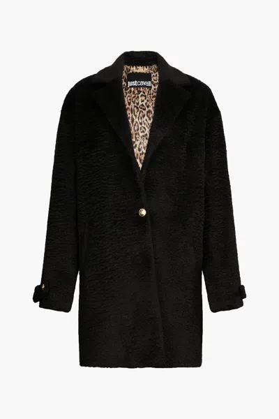 Roberto Cavalli Black Coat With Gold Buttons