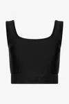 Roberto Cavalli Black Crop Top With Logo Band In Black
