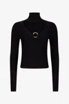 Roberto Cavalli Black Cut-out Turtleneck Sweater In Black