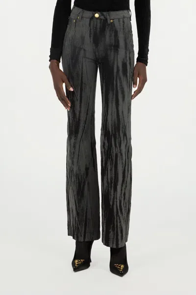 Roberto Cavalli Black Denim Jeans With A Streak Effect