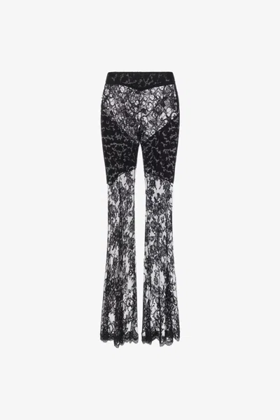 Roberto Cavalli Black Flare Transparent Trousers