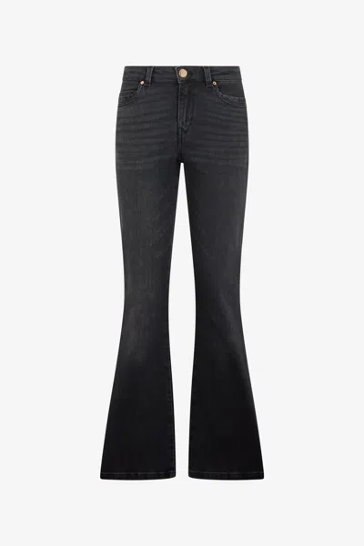 Roberto Cavalli Black Flared Jeans In Gray
