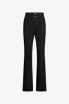 Roberto Cavalli Black Flared Trousers With Buckle In Black