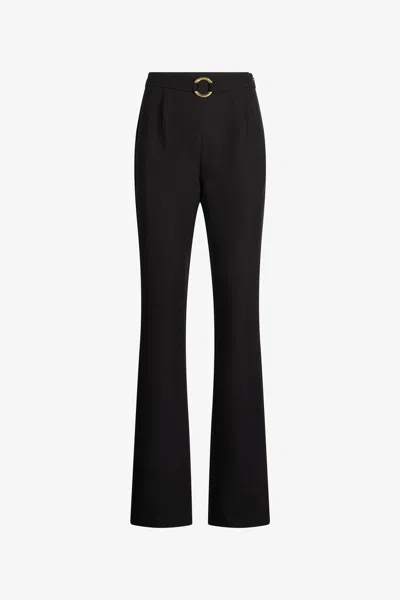 Roberto Cavalli Black Flared Trousers With Buckle