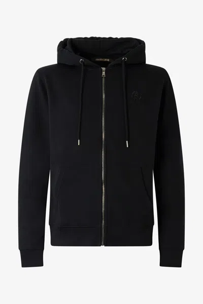 Roberto Cavalli Black Hoodie With Zip
