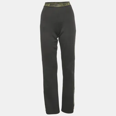 Pre-owned Roberto Cavalli Black Jersey Contrast Trimmed Pants M