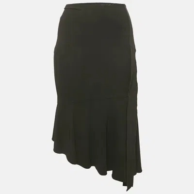 Pre-owned Roberto Cavalli Black Jersey Flared Short Skirt M
