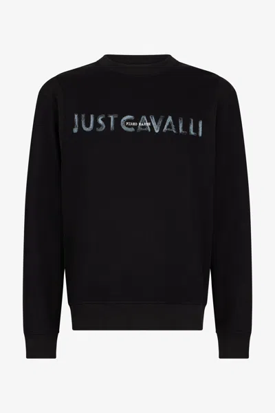 Roberto Cavalli Black Just Cavalli Logo Sweatshirt