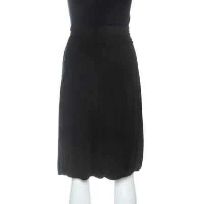 Roberto Cavalli Black Knit Gathered Detail Skirt