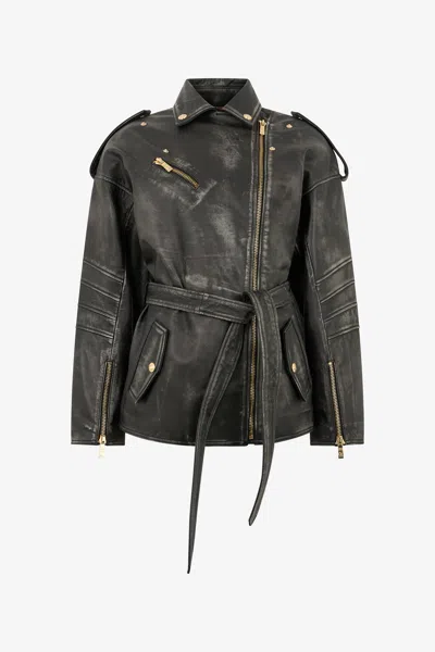 Roberto Cavalli Black Leather Jacket