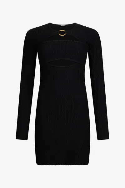 Roberto Cavalli Black Mini Dress With Cut-out
