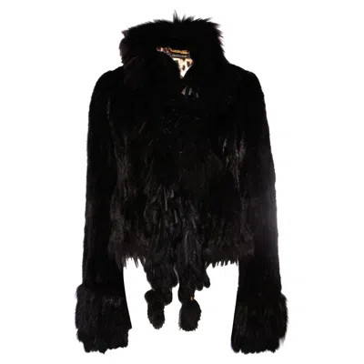 Pre-owned Roberto Cavalli , Black Mink Fur Coat