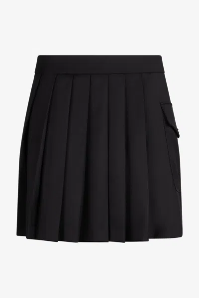 Roberto Cavalli Black Pleated Mini Skirt With Pocket