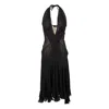 Roberto Cavalli Black Plunge Neck Corset Dress - '00s In Black