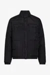 Roberto Cavalli Black Puffer Jacket With Monogram Jc In Blue