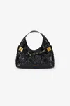 Roberto Cavalli Black Quilted Shoulder Bag With Buckles In Black