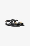 Roberto Cavalli Black Sandal With Monogram Rc In Black