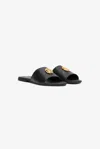 Roberto Cavalli Black Sandal With Monogram Rc In Black