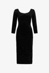 Roberto Cavalli Black Sheath Dress With Jaguar Skin Pattern In Black