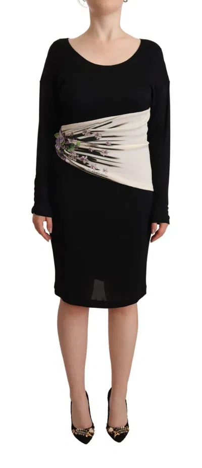 Roberto Cavalli Viscose Sheath Dress In Black