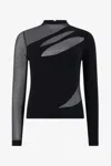 Roberto Cavalli Black Sweater With Two-tone Pattern In Black