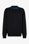 Roberto Cavalli Black Sweatshirt With Graffiti Logo Embroidery In Black