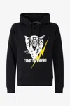Roberto Cavalli Black Sweatshirt With Jaguar And Lightning