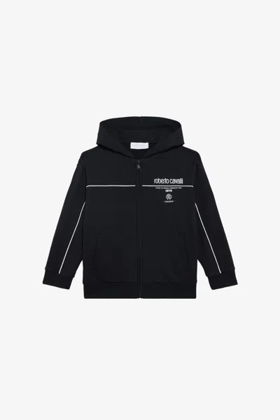 Roberto Cavalli Black Sweatshirt With Logo Print