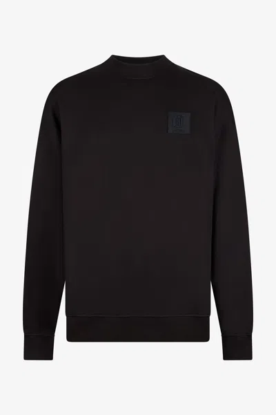 Roberto Cavalli Black Sweatshirt With Tonal Logo Patch