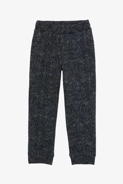 Roberto Cavalli Black Track Pants With Floral Print