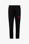 Roberto Cavalli Black Trousers Joggers With Embroidered Logo In Black