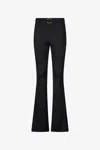 Roberto Cavalli Black Trousers With Snake Buckle In Black