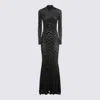 Roberto Cavalli Animal Print Fitted Dress With Long Sleeves In Black