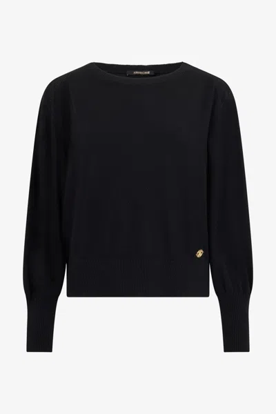 Roberto Cavalli Black Viscose Sweater