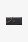 Roberto Cavalli Black Wallet On Chain With Monogram Rc In Black