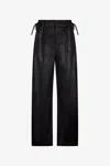 Roberto Cavalli Black Wide-leg Trousers With Tie Details In Black
