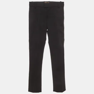 Pre-owned Roberto Cavalli Black Wool Blend Straight Fit Pants 8 Yrs