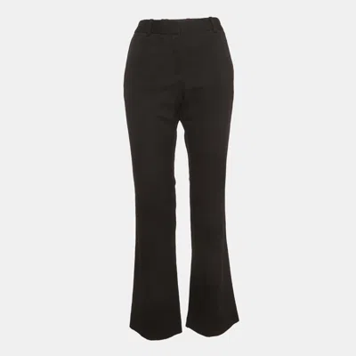 Pre-owned Roberto Cavalli Black Wool Blend Straight Fit Trousers M