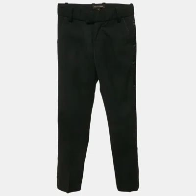 Pre-owned Roberto Cavalli Black Wool Side Trimmed Trousers 6 Yrs