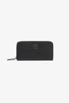 Roberto Cavalli Black Zip-around Wallet With Mirror Snake Monogram In Black