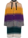 Roberto Cavalli Blanket Stitched Colour-block Coat In Multicolour