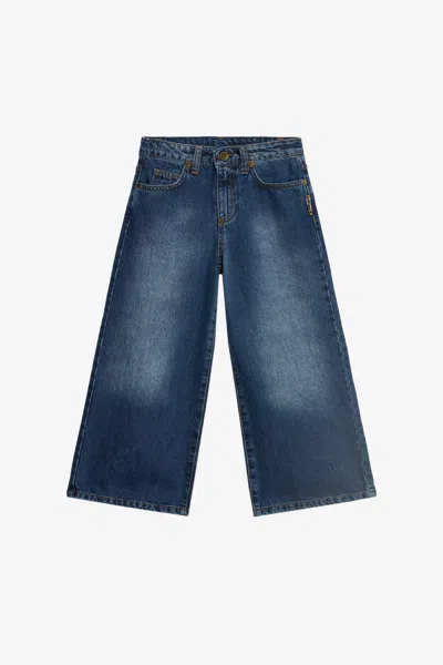 Roberto Cavalli Kids' Blaue Baumwoll-denim Jeanshose In Blue